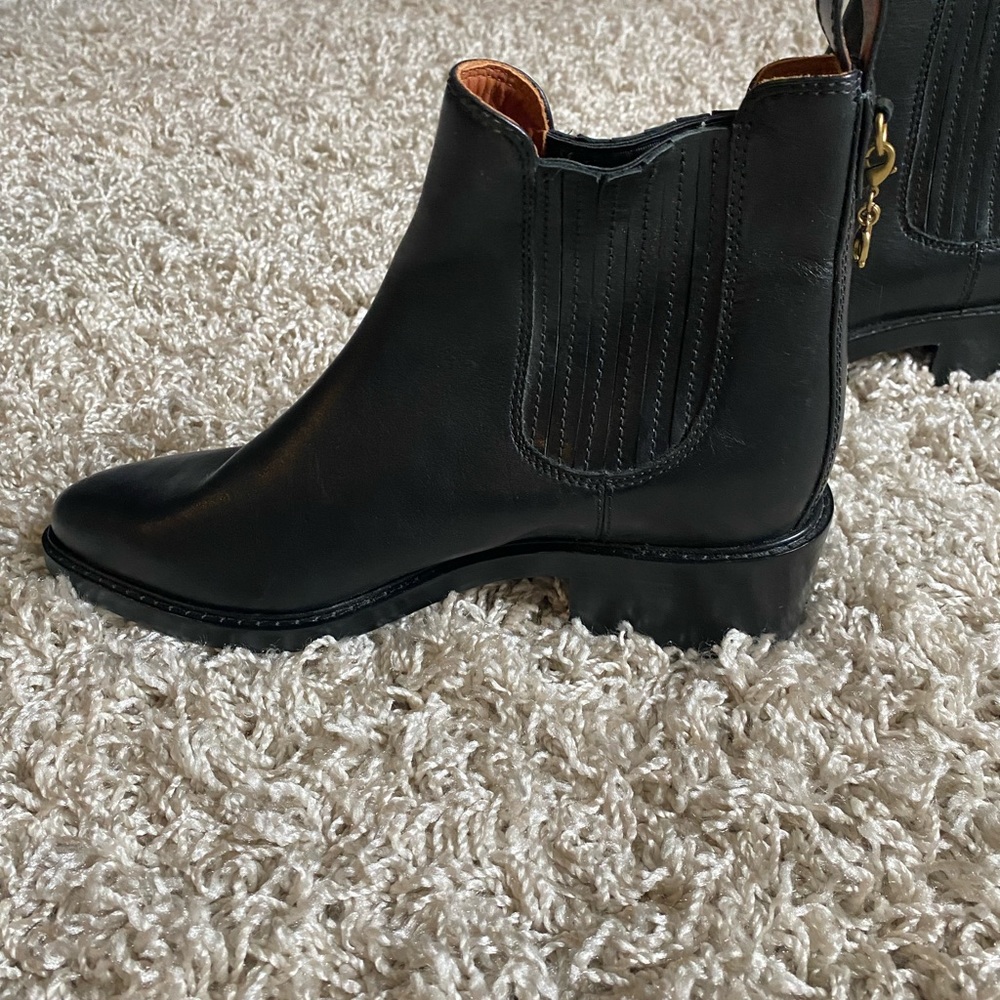 Coach ankle pull on boots size 7.5 worn once.